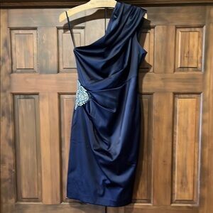 Midnight Blue One-Shoulder Dress